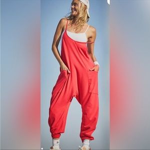 Free People hot shot onesie in cherry crush Size Large